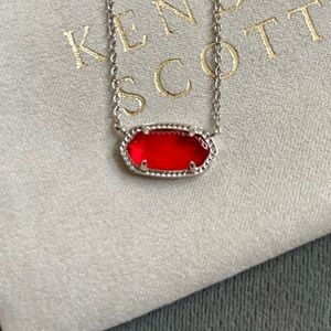 KENDRA SCOTT Elisa Silver Pendant NECKLACE in Red Illusion